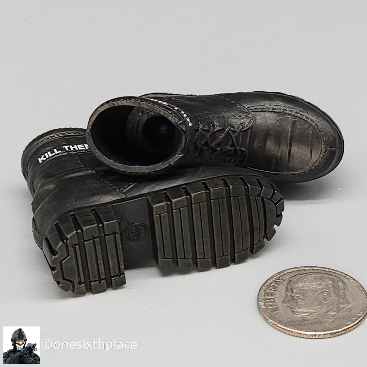 1:6 scale Soldier Story PUBG Battlegrounds Female Black Boots (Peg Type)