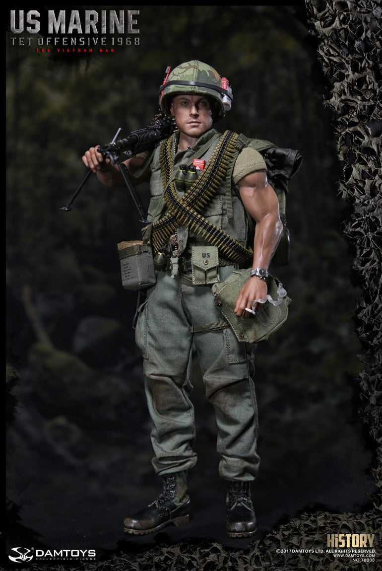 1:6 DamToys Vietnam Tet Offensive M60 Gunner Jungle Boots READ NOTES 12" Figures