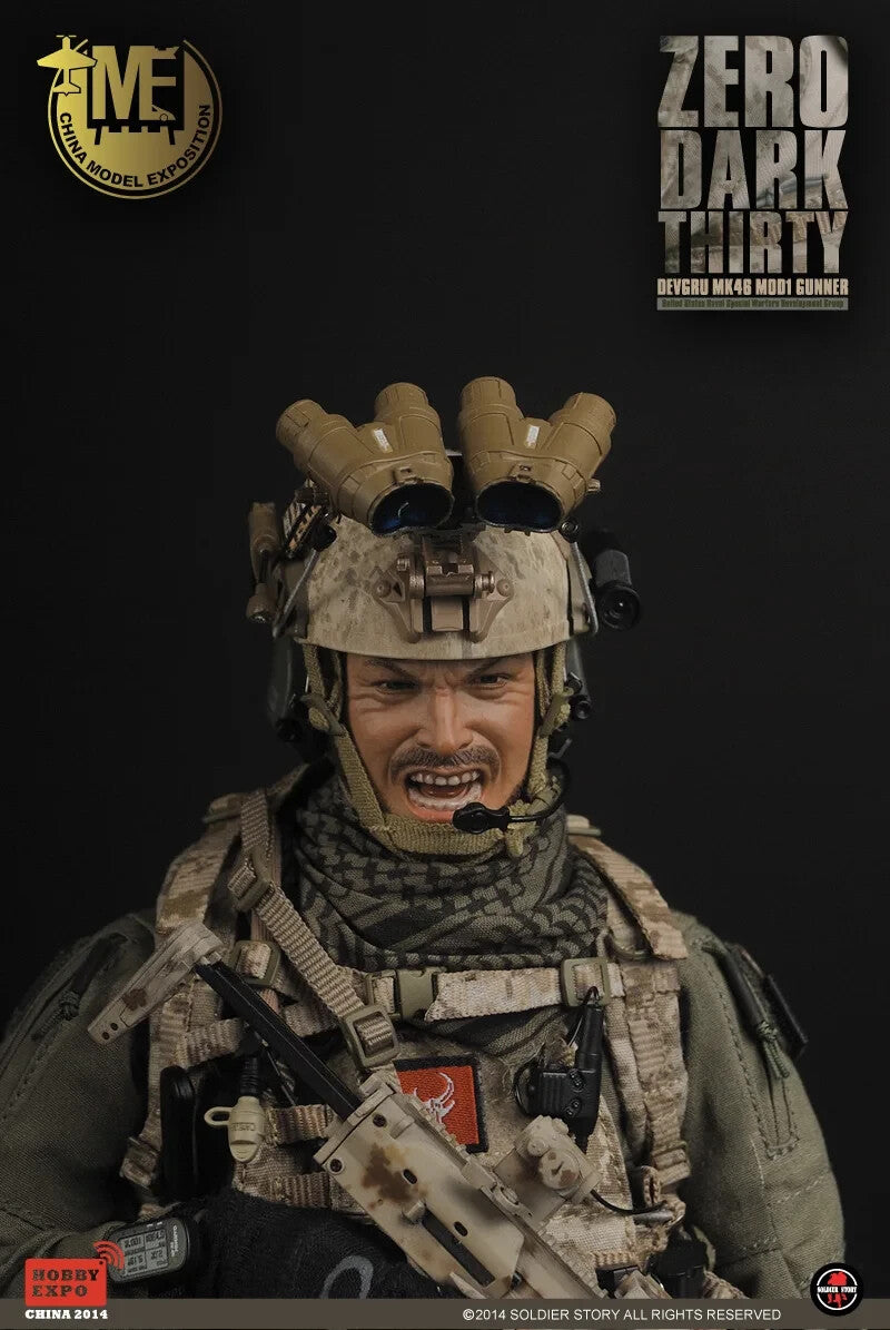 1:6 Soldier Story Zero Dark Thirty MK46Mod1 Gunner Male Head Sculpt 12" Figures