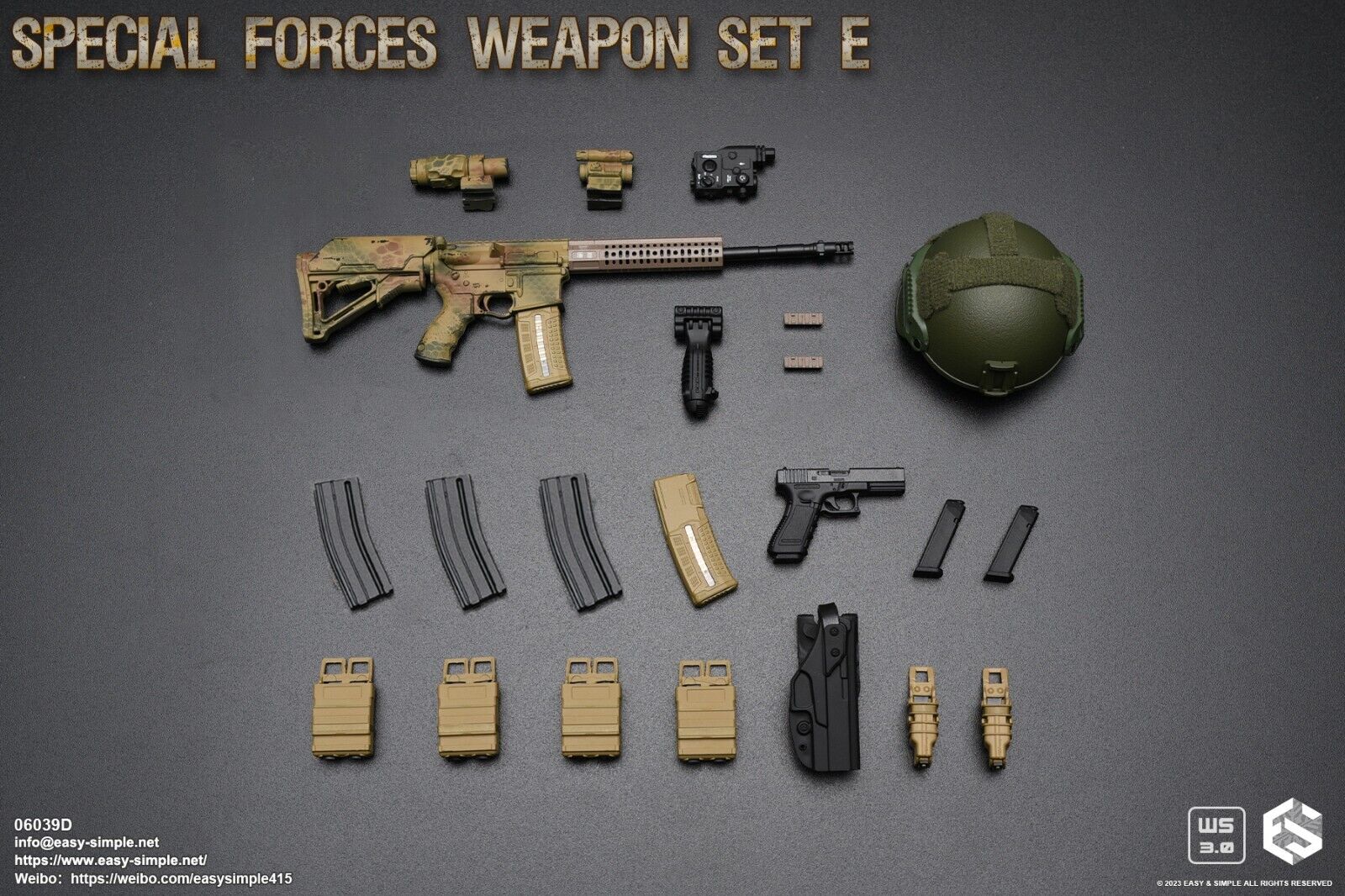 1:6 scale Easy & Simple Special Forces Weapon Set E for 12" Figures 06039D