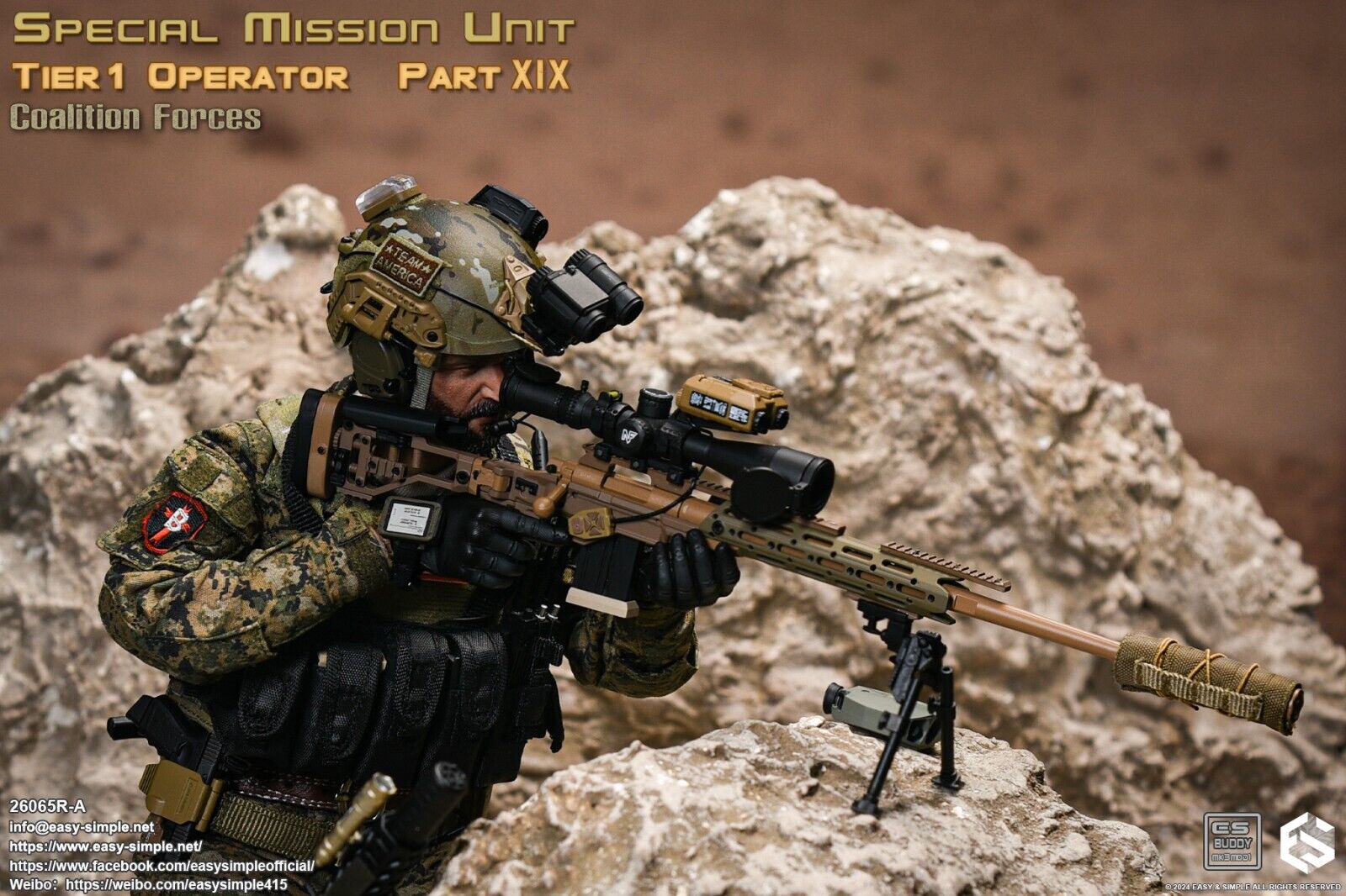 1:6 scale Easy & Simple Coalition Forces LVAW .300 Assault Rifle Set 26065RA