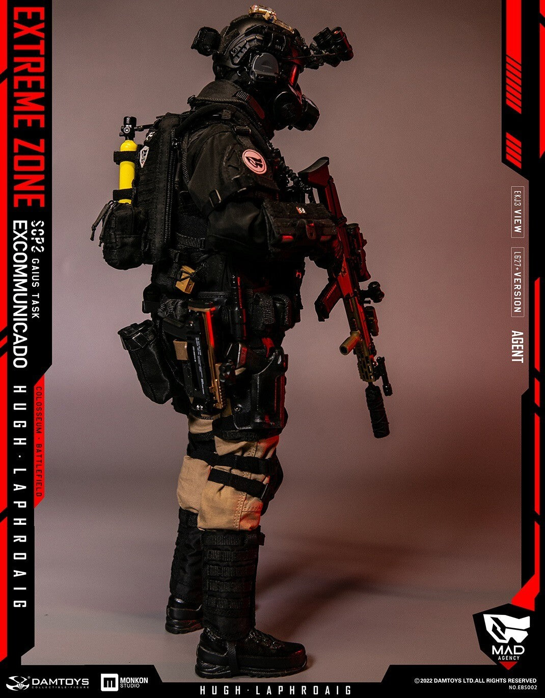 1:6 DamToys Extreme Zone Agent Hugh Laphroaig Hatch Knee Pads for 12" Figures