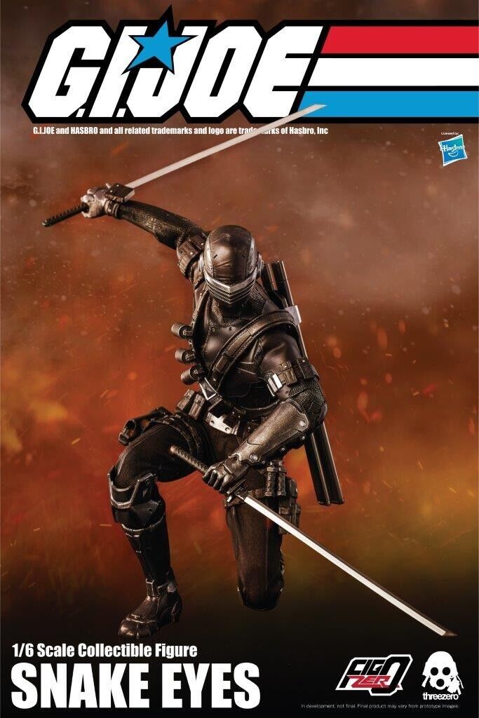 1:6 scale 3A ThreeZero GI Joe Snake Eyes 12" Figure 3A-3Z0215 ThreeA