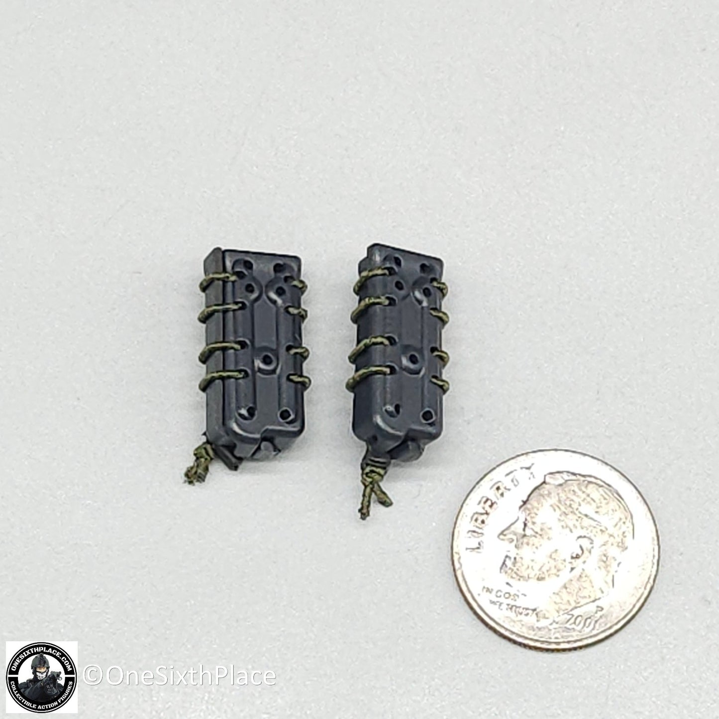 1:6 Easy & Simple PMC Gray Taco Pistol Mag Pouches (x2) for 12" Figures 06036E