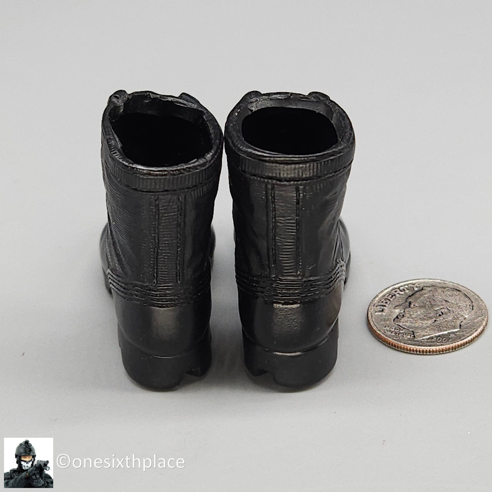 1:6 scale Dragon Amy Female Black Combat Boots (Foot Type) for 12" Figures