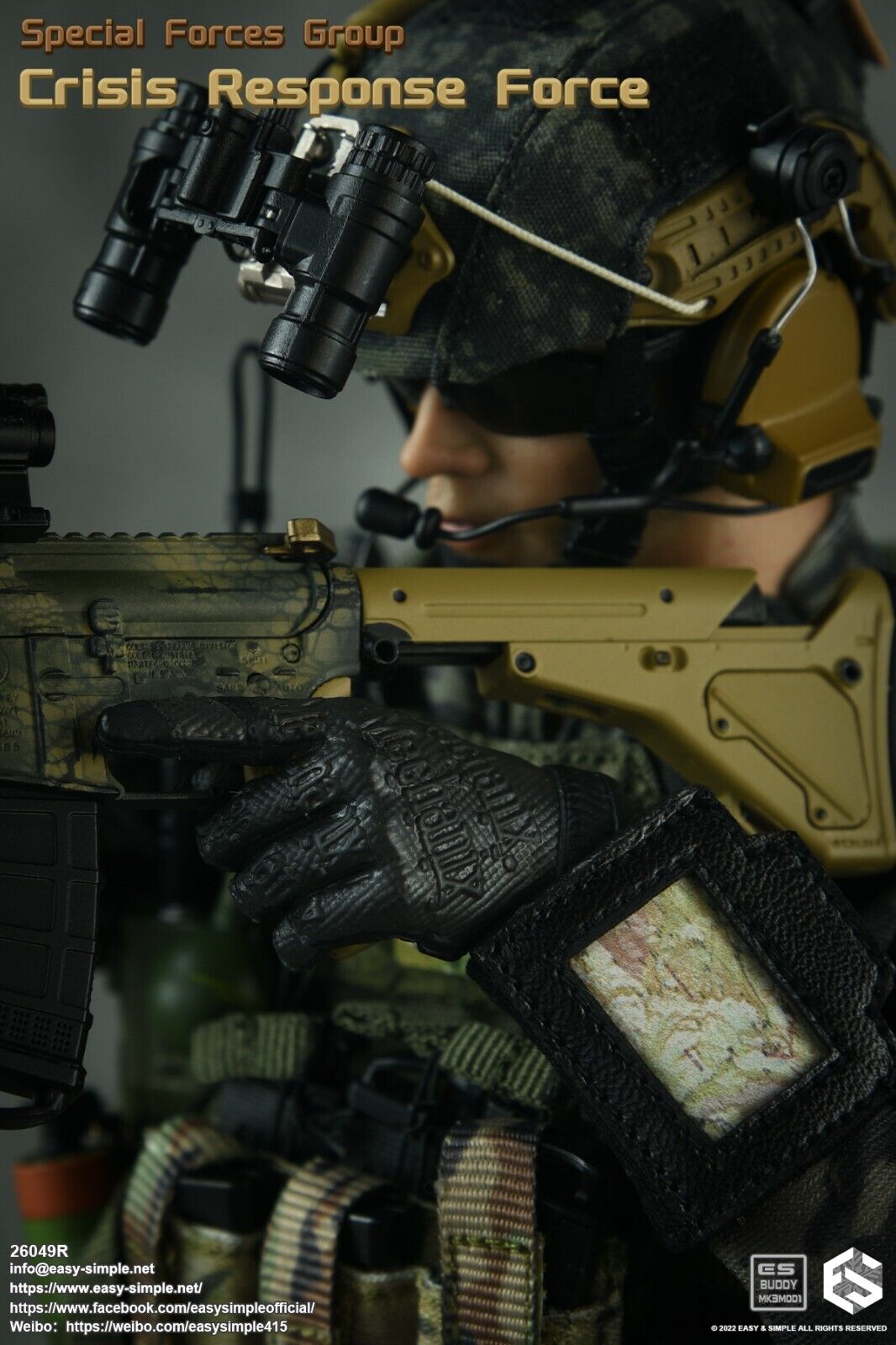 1:6 Easy & Simple Special Forces Group Crisis Response Force Map w/ Wrist Pouch