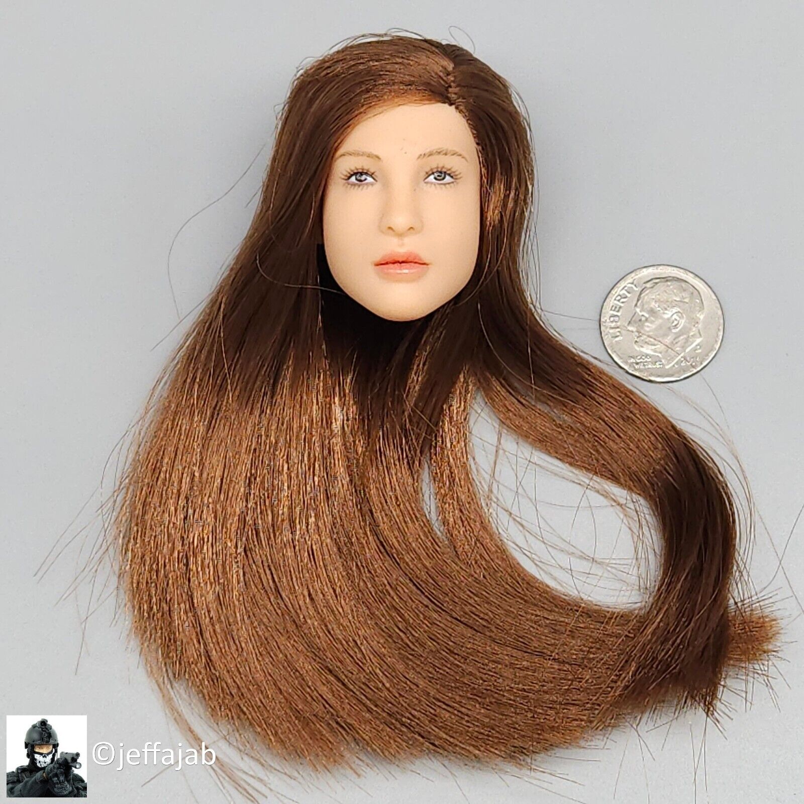 1:6 Triad Toys Female Head Sculpt Series 3 Michelle Brunette Hair for 12" Figure
