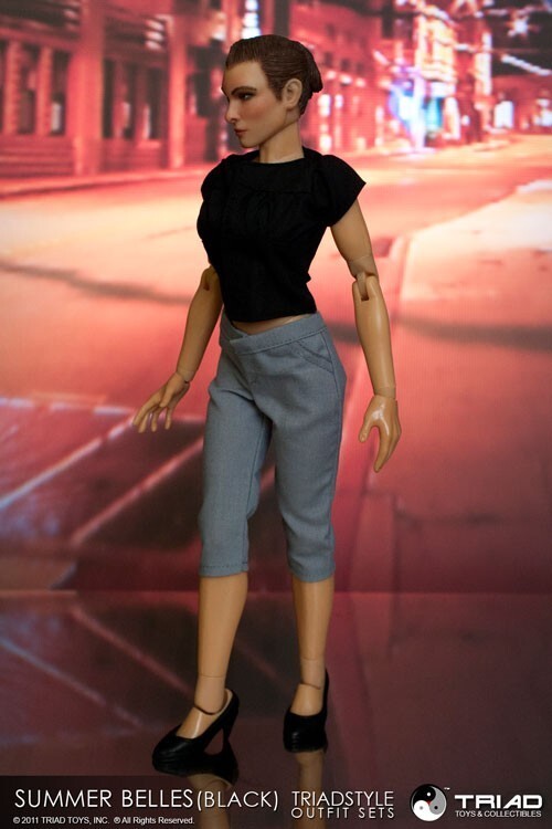 1:6 Triad Toys Summer Belles Female Black Shirt Top for 12" Figures