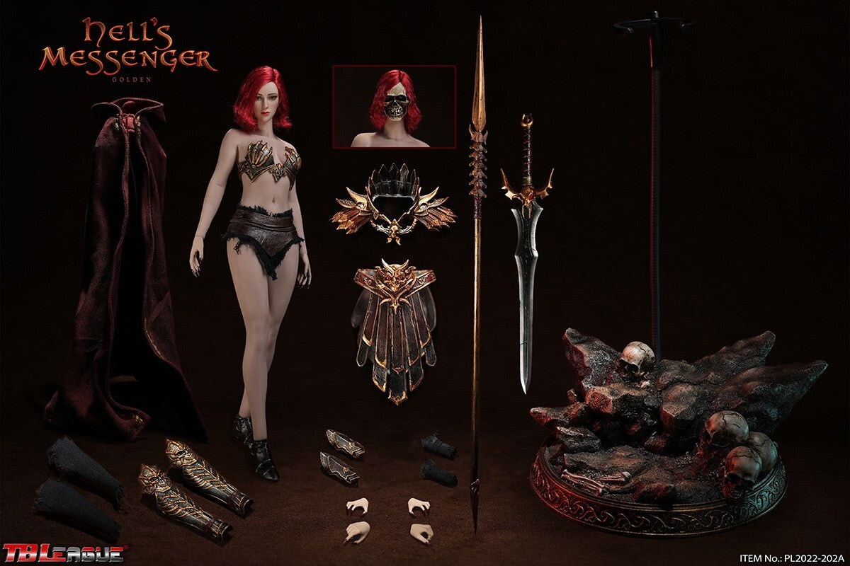 1:6 TBLeague PL2022-202A Hell’s Messenger Golden Female Red Hair Head 12" Figure