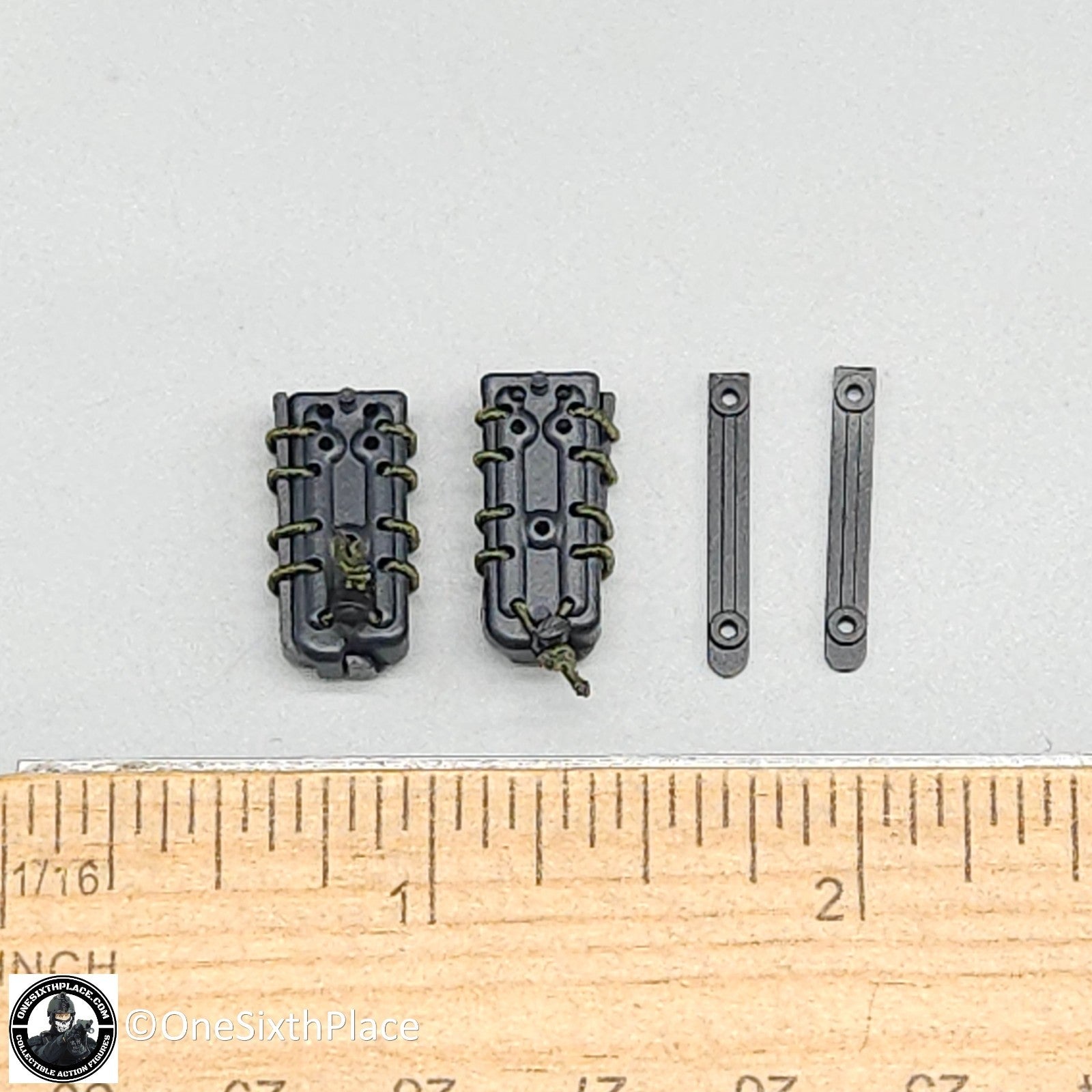 1:6 Easy & Simple PMC Gray Taco Pistol Mag Pouches (x2) for 12" Figures 06036E