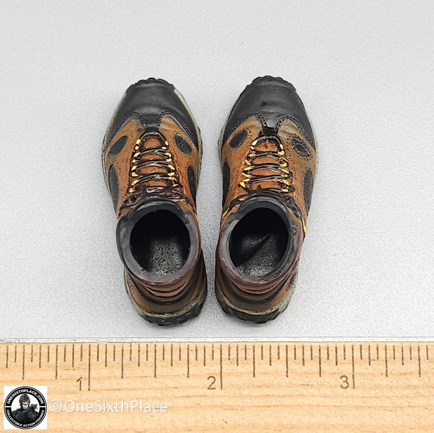 1:6 scale BBI Molded Hiking Boots for Feet for 12" Figures