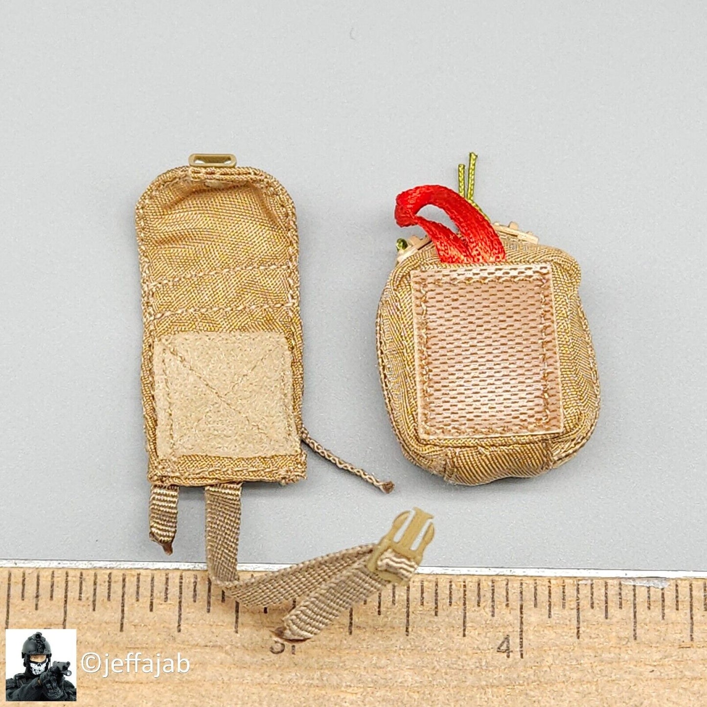 1:6 Flagset End War Ghost Death Squad K Caesar Tan Medic Pouch for 12" Figures