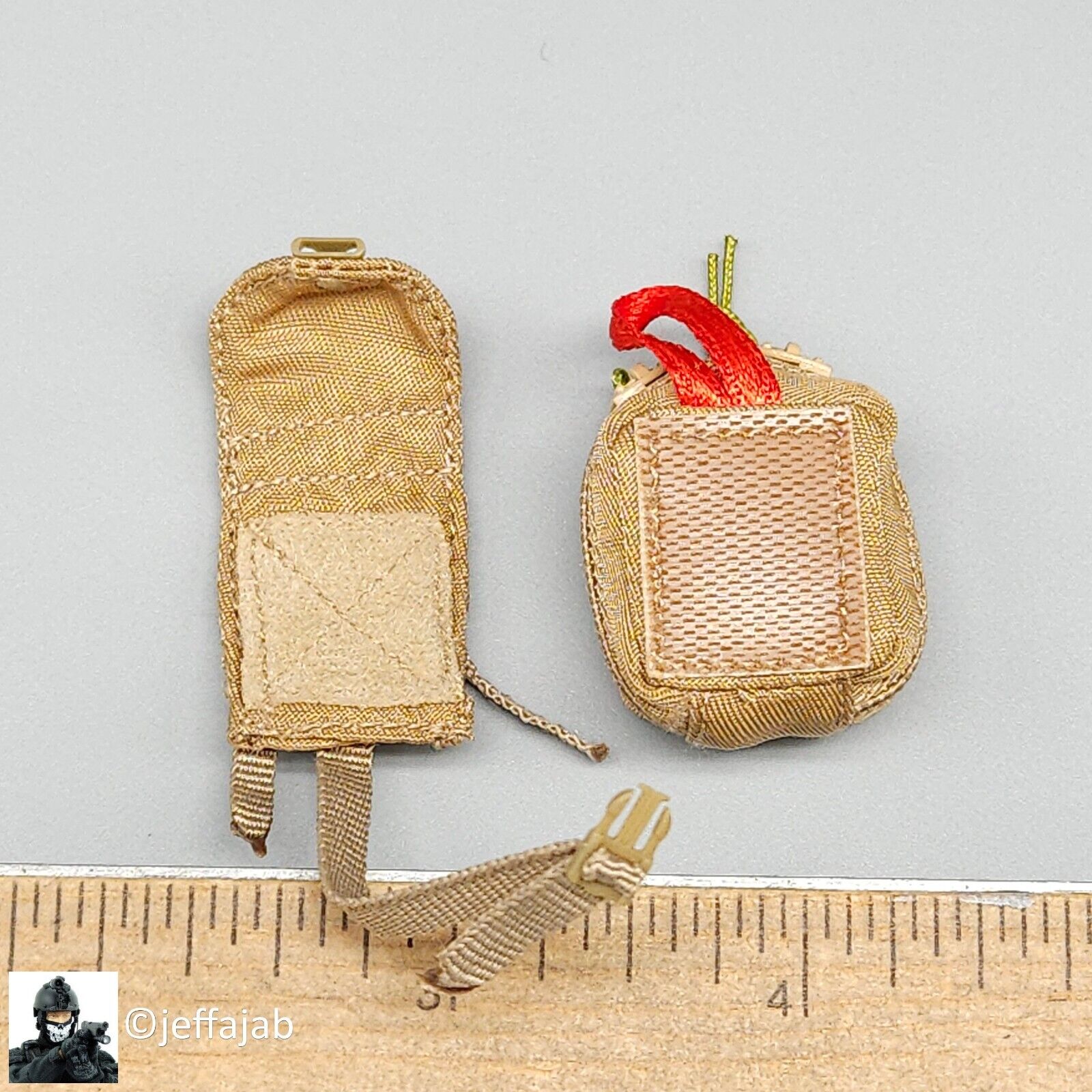 1:6 Flagset End War Ghost Death Squad K Caesar Tan Medic Pouch for 12" Figures
