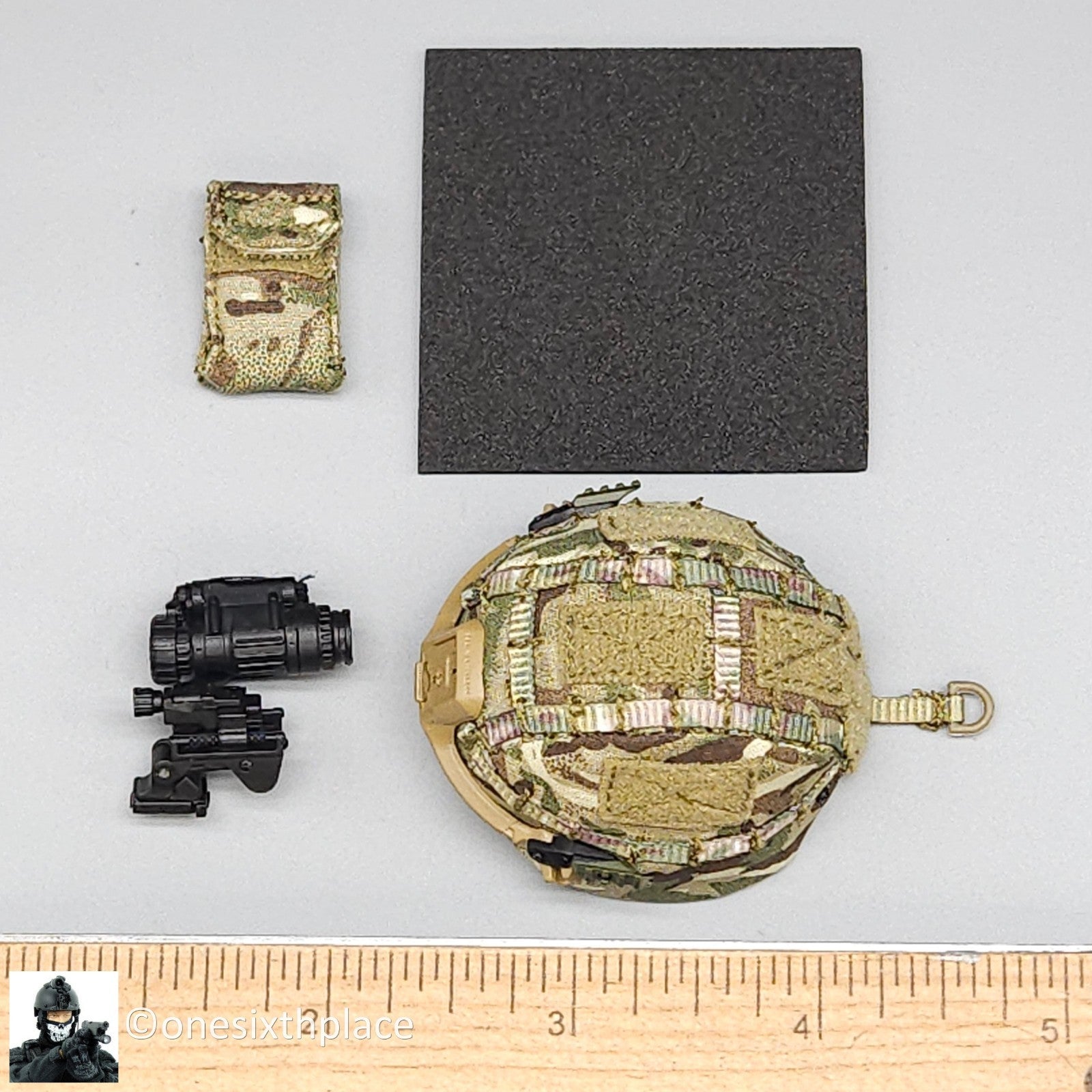 1:6 scale Easy & Simple British Army Brigade of Gurkhas MTP Camo Helmet w/ NVG
