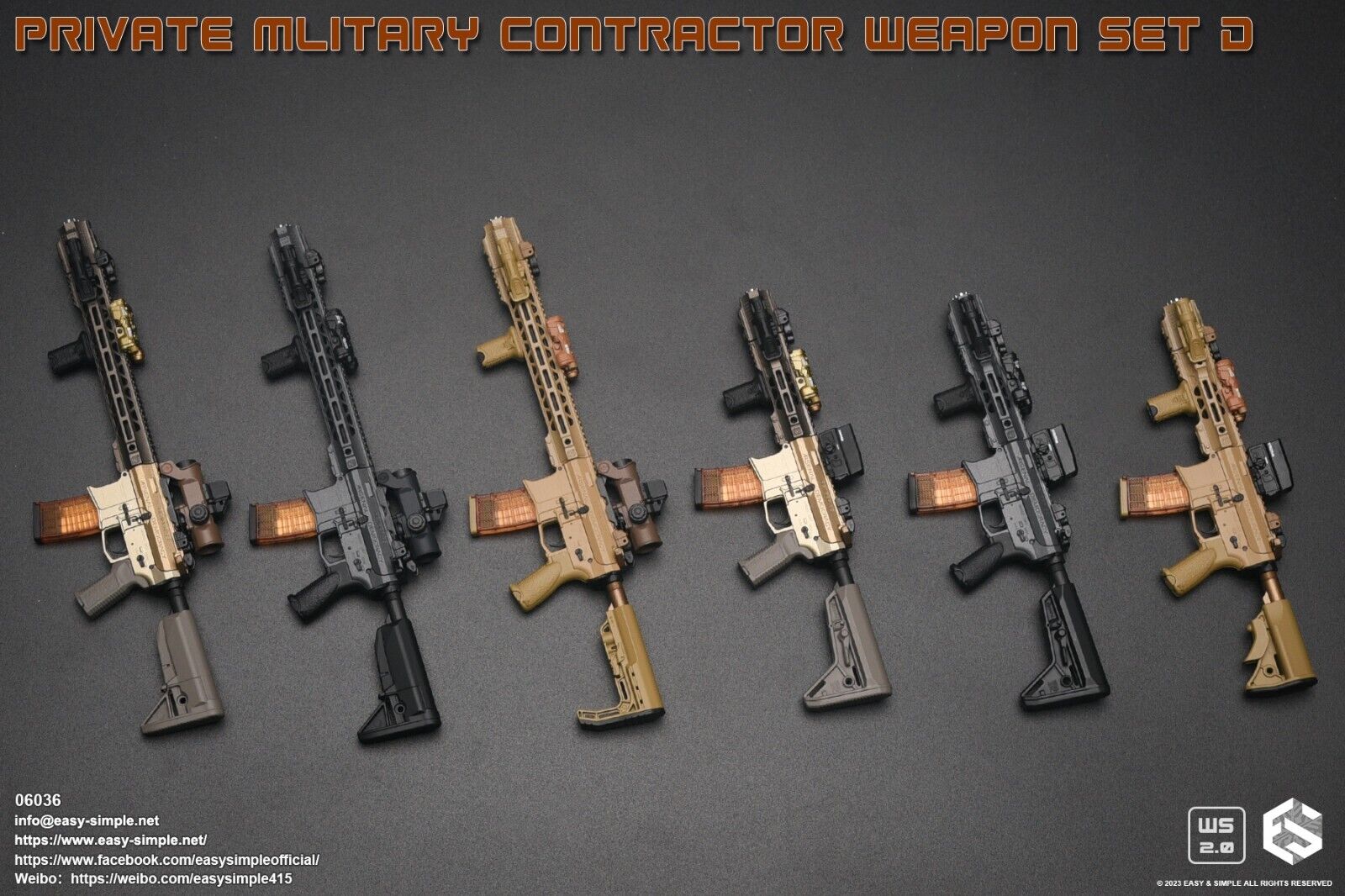 1:6 Easy & Simple Private Military Contractor Weapon Set D Ver. D for 12" Figure