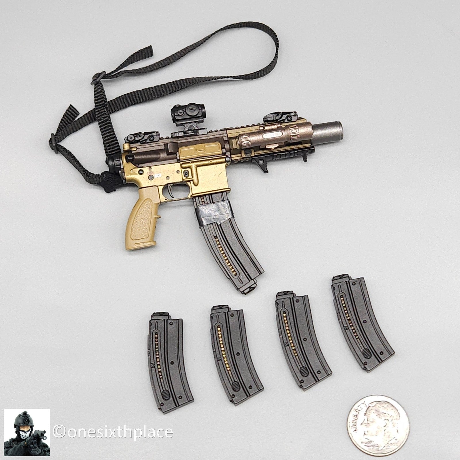 1:6 scale Easy & Simple PMC Grenadier HK416 .22lr Pistol Rifle for 12" Figures