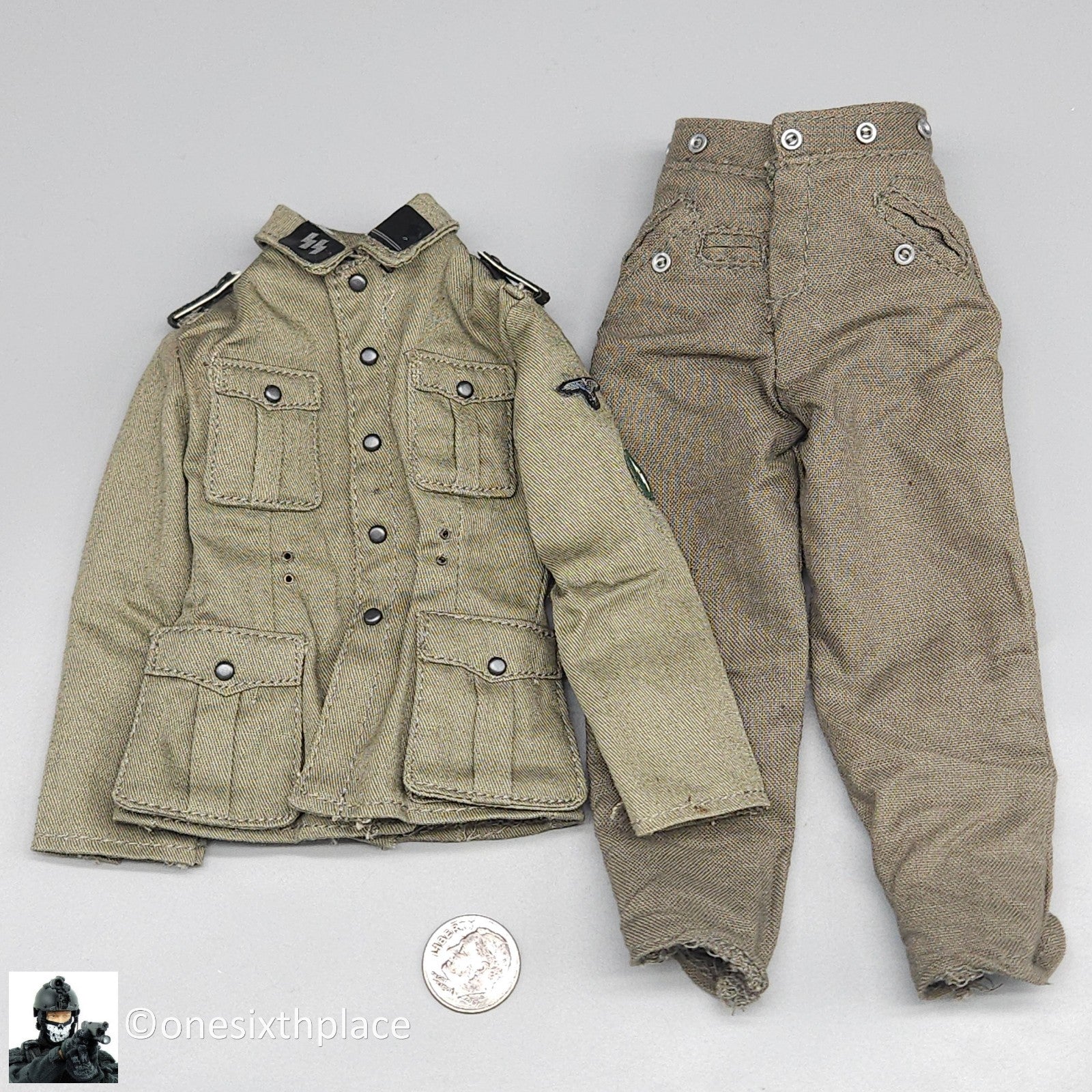 1:6 scale Dragon WWII German SS Sturmmann Uniform Tunic & Pants 12" Figures