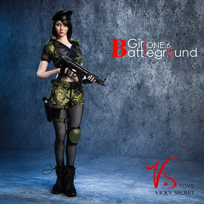 1:6 VS Toys Battlefield Girl Female Black Beret Hat for 12" Figures