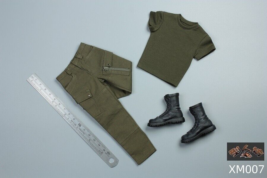 1:6 scale XRF Mens Green Tactical Cargo Pants for 12" Figures