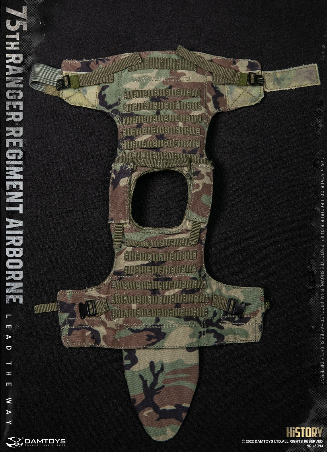 1:6 scale DamToys 75th Ranger Regiment Airborne Woodland SPEAR Body Amor Vest