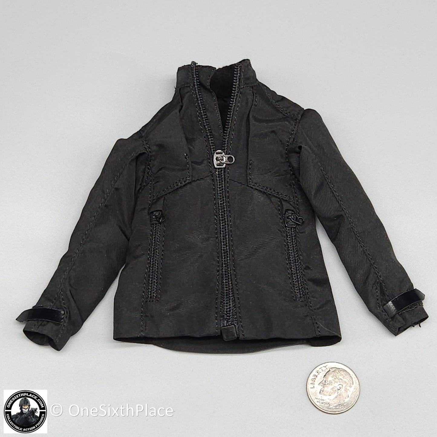 1:6 scale Fire Girl Female Black Soft Shell Tactical Jacket for 12" Figures