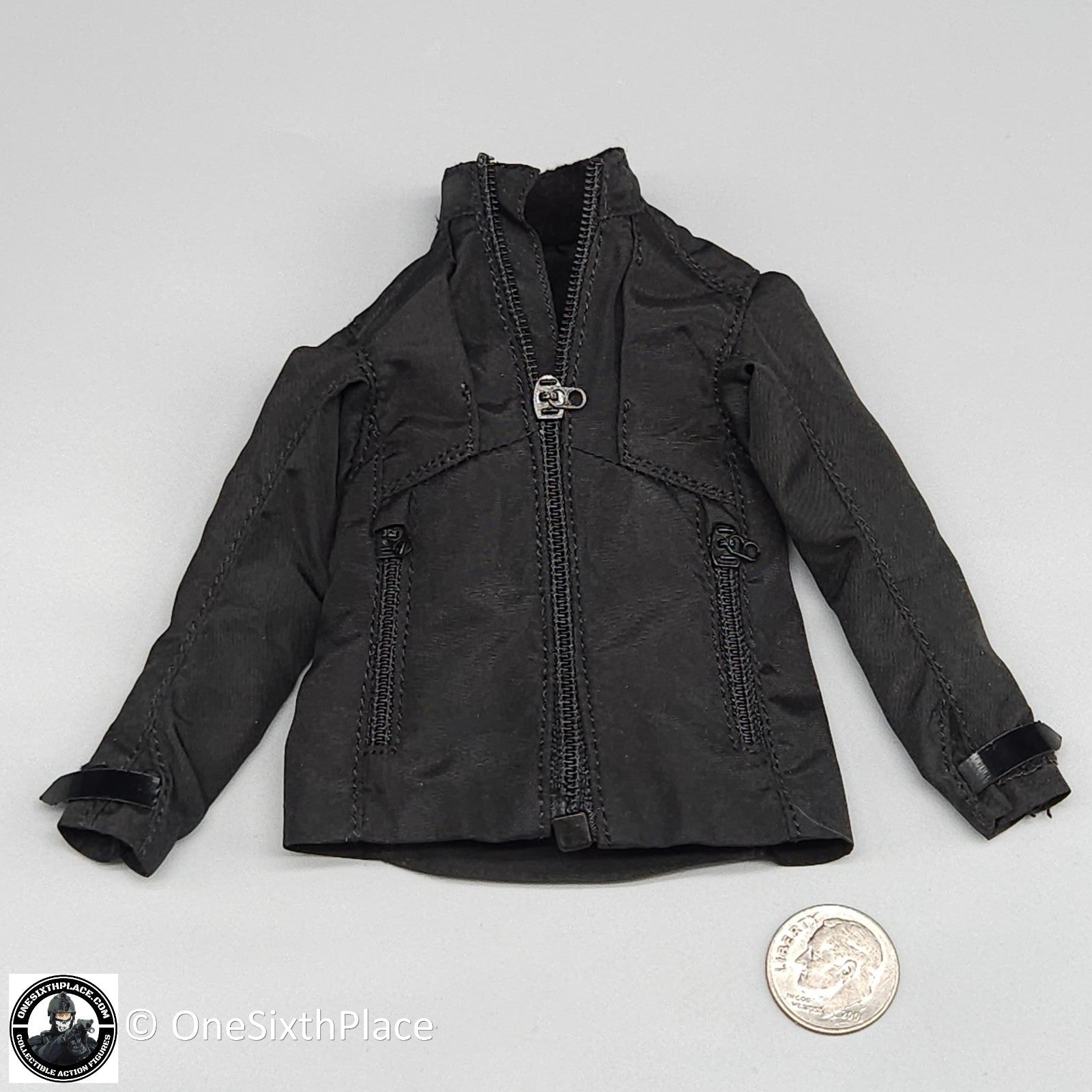 1:6 scale Fire Girl Female Black Soft Shell Tactical Jacket for 12" Figures