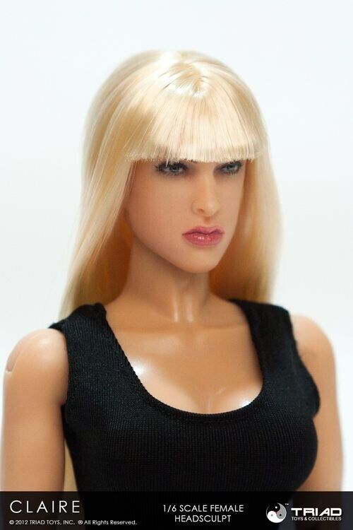 1:6 Triad Toys Female Head Sculpt Series 3 Claire Blond Hair for 12" Figures