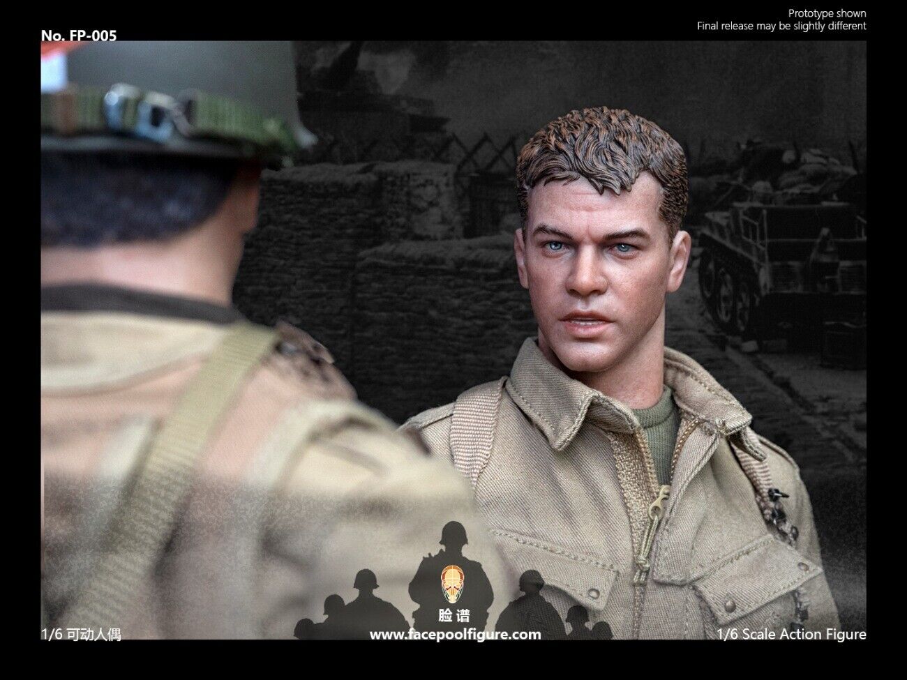 1:6 Facepool WWII US 101st Airborne Private Male Head Sculpt 12" GI Joe Dragon