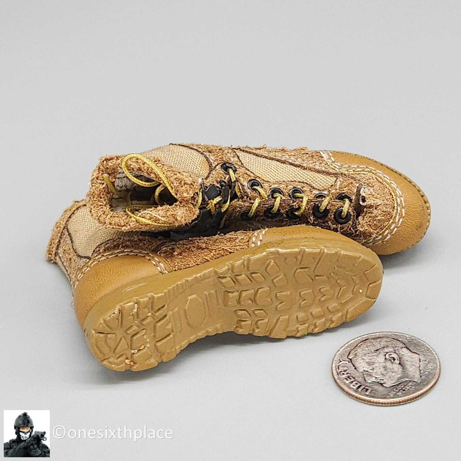 1:6 scale Soldier Story USMC Desert Boots (Foot Type) for 12" Figures