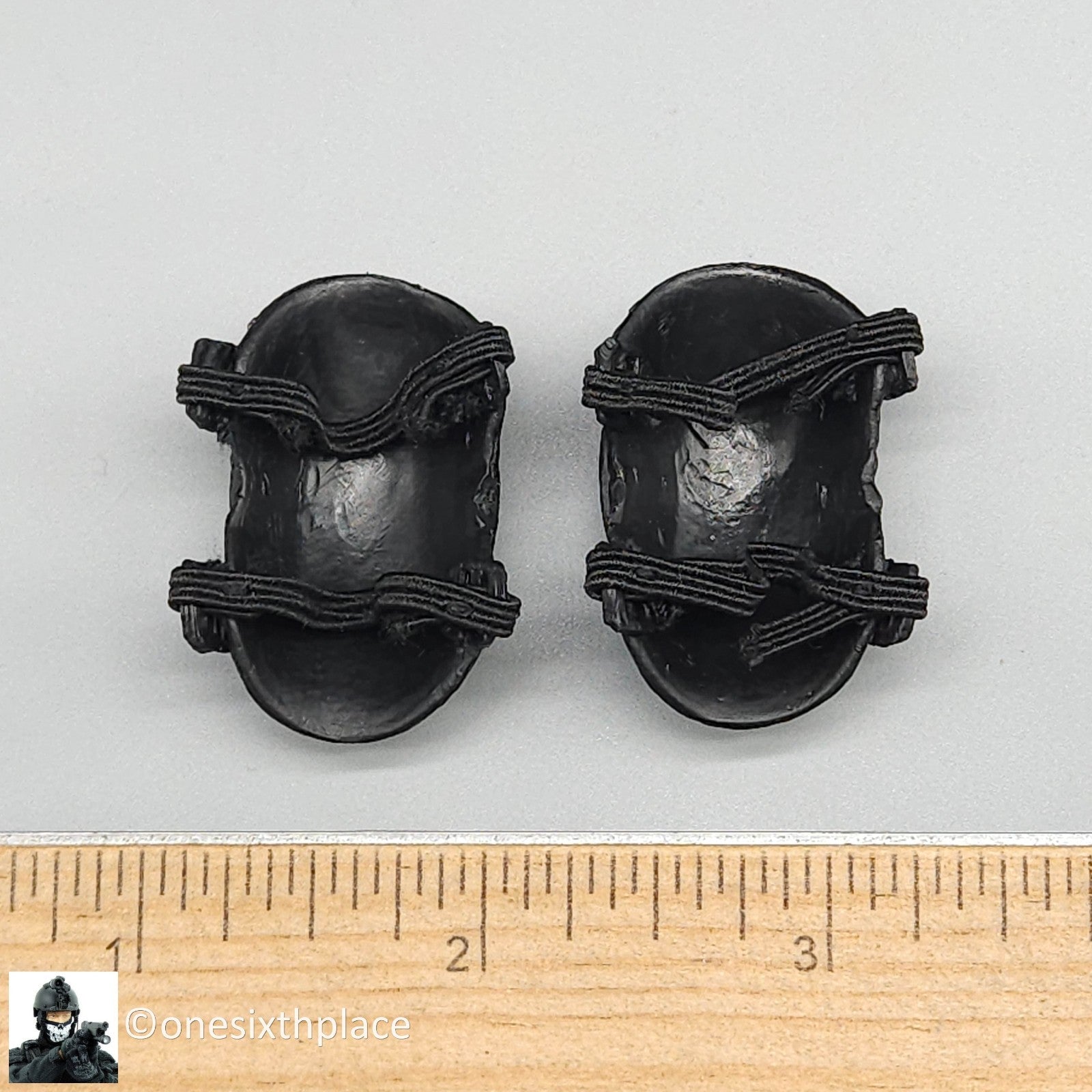 1:6 scale Dragon USMC Curtis Black Knee Pads for 12" Figures