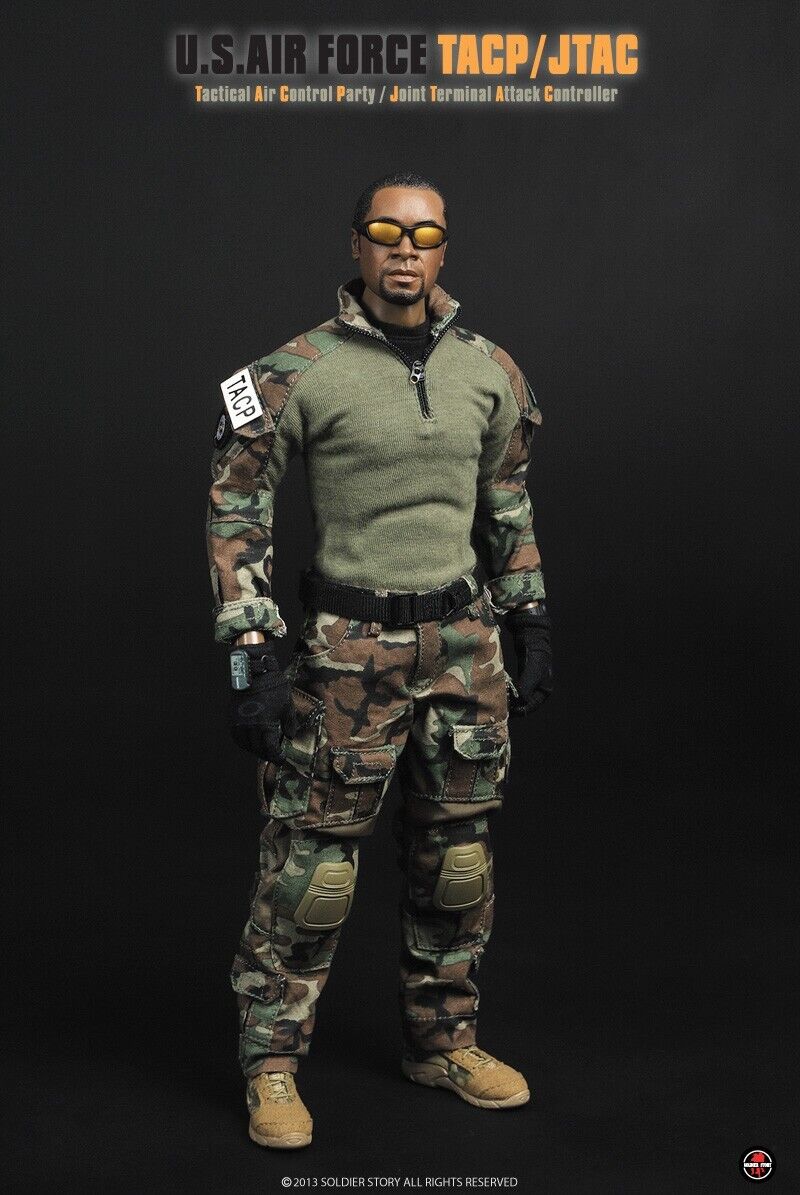 1:6 scale Soldier Story USAF TACP/JTAC Black AA Male Nude Body for 12" Figures