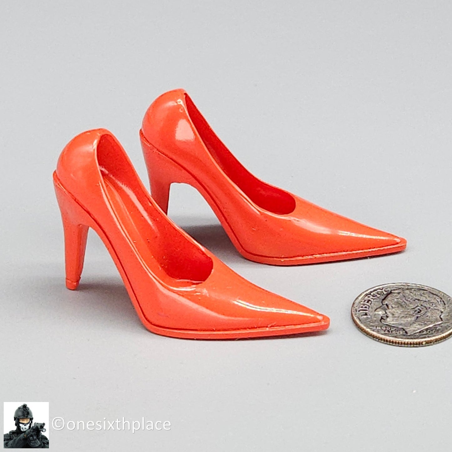 1:6 Triad Toys Female Red High Heels Shoes Style C (Tall Heel) 12" Figures