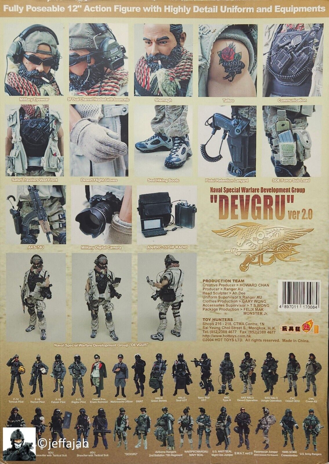 1:6 scale Hot Toys DEVGRU M9 Pistol for 12" Figures PMC CIA Army