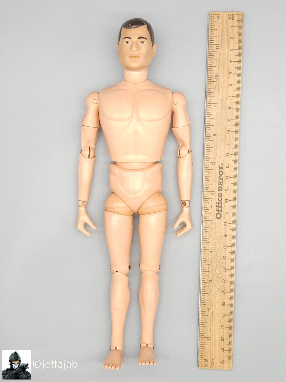 1:6 scale Vintage 1964 Hasbro GI Joe Brown Hair C7 12" Figure