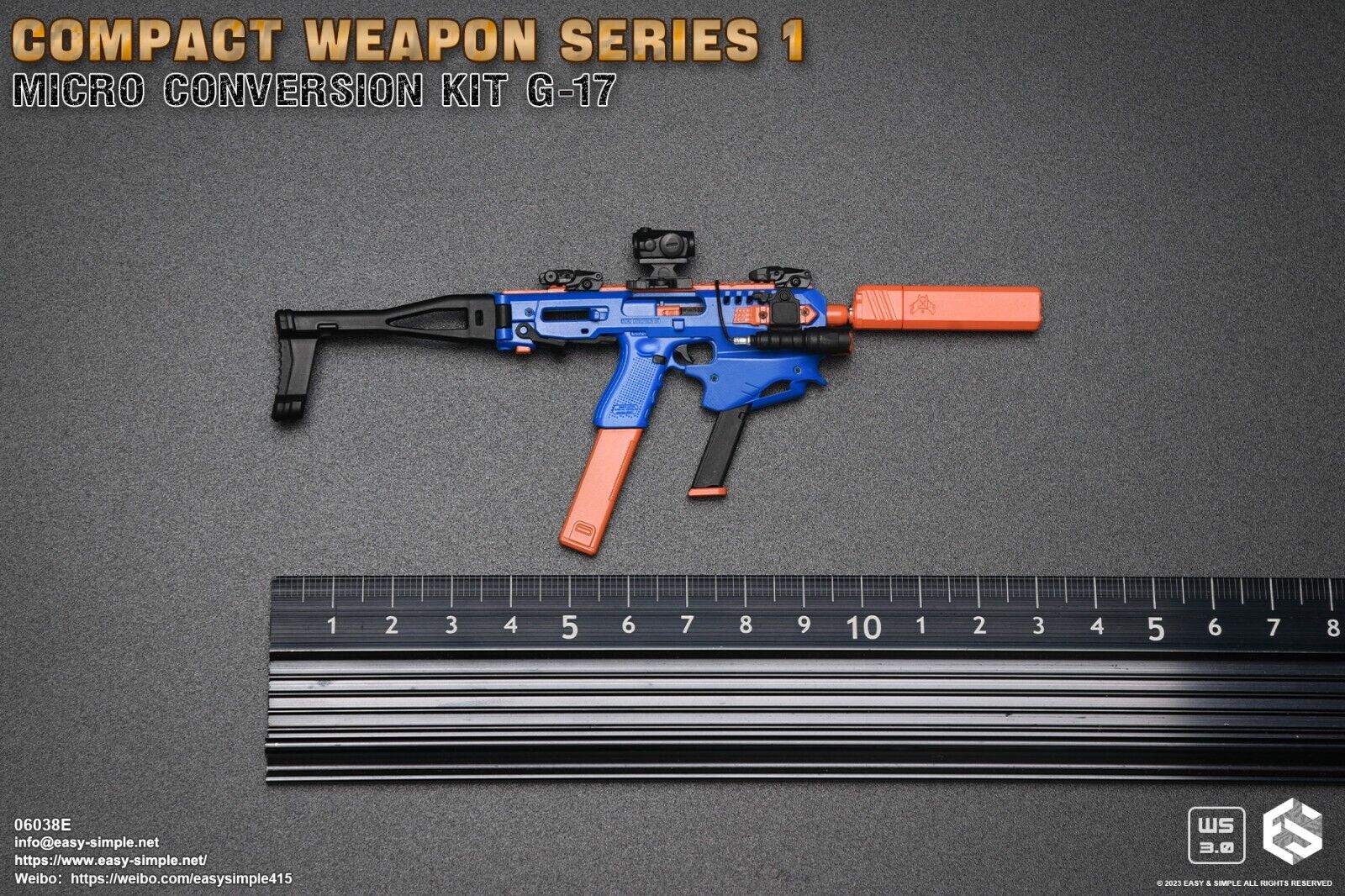 1:6 scale Easy & Simple Compact Weapons #1 - Micro Conversion Set E Blue PDW
