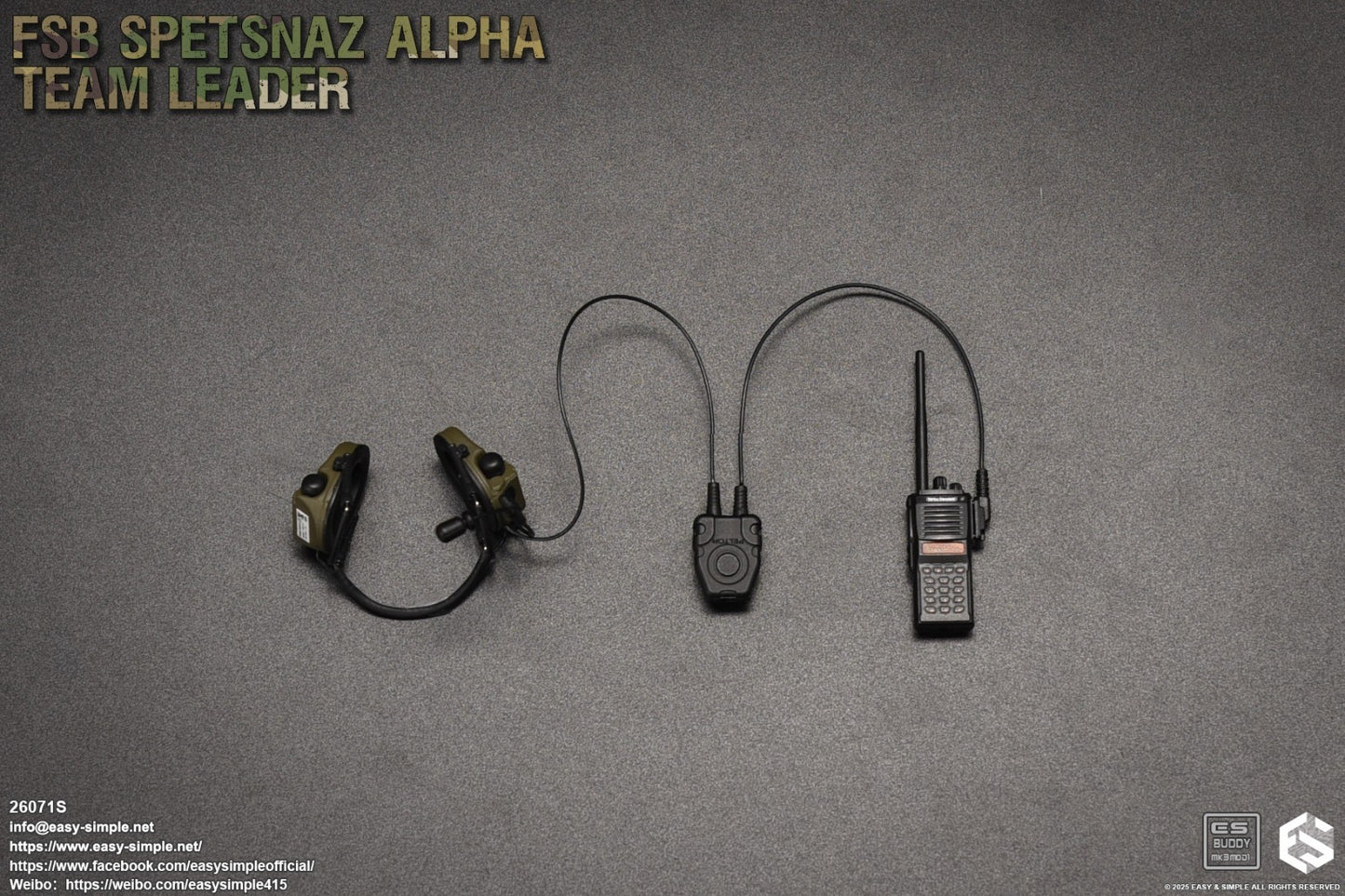 1:6 scale Easy & Simple Russian ALPHA Team Leader Radio w/ Headset 12" Figures