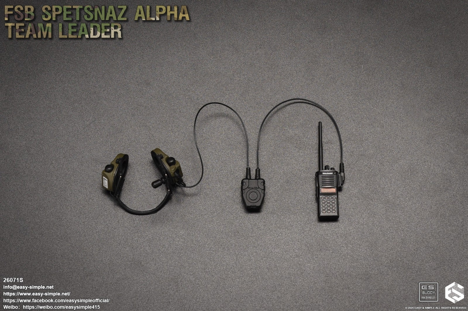 1:6 scale Easy & Simple Russian ALPHA Team Leader Radio w/ Headset 12" Figures