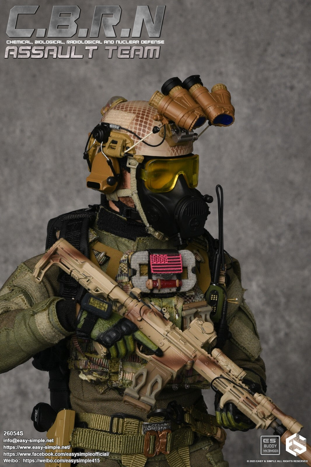 1:6 Easy & Simple CBRN Assault Team Rifle Mag Belt Pouch for 12" Figures