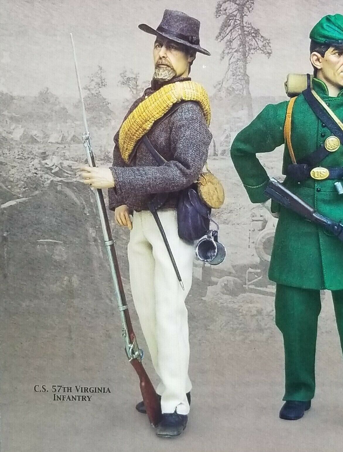 1:6 Sideshow Civil War Confederate Cartridge Box w/ Plastic Sling for 12" Figure