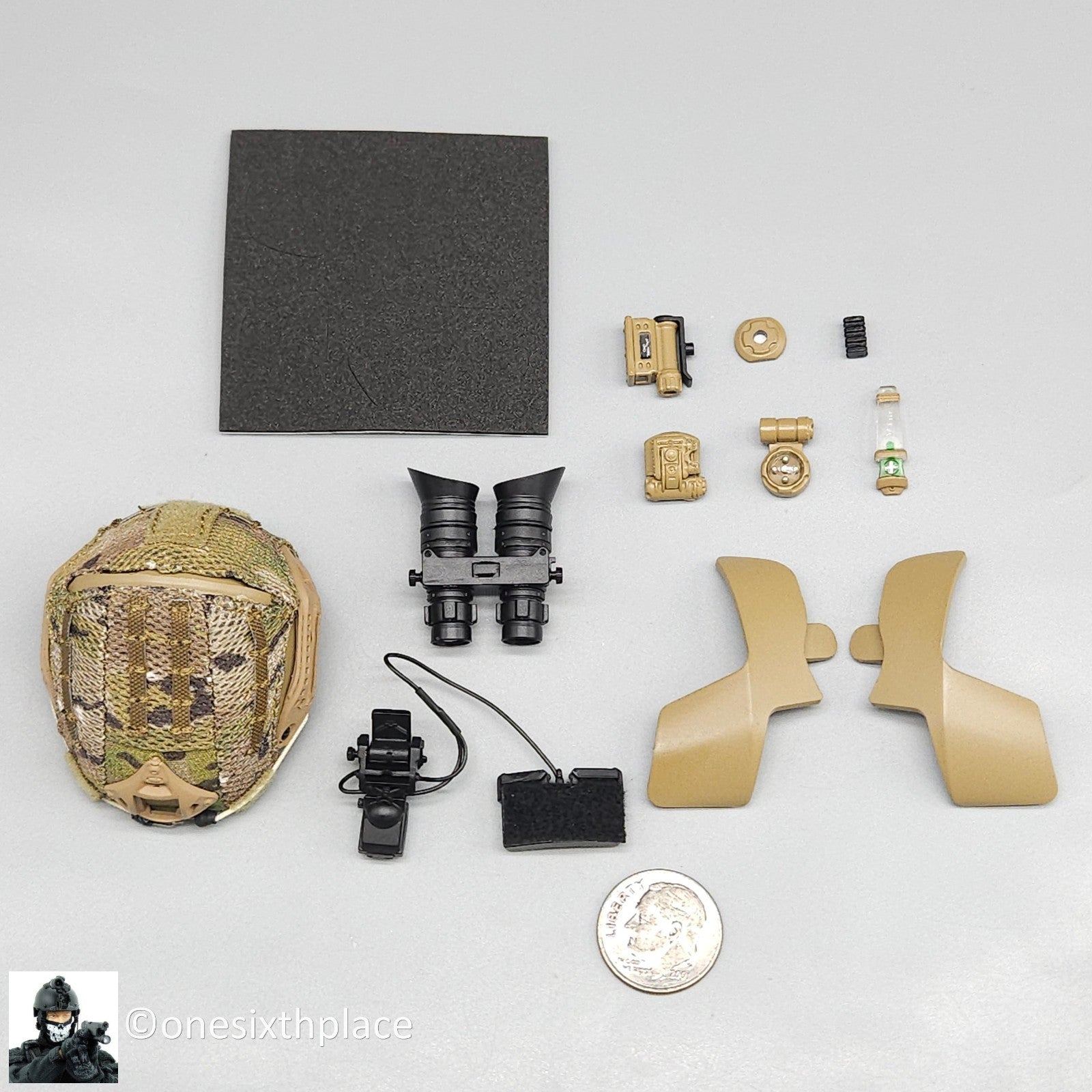 1:6 scale Easy & Simple Russian ALPHA Team Leader Multicam Helmet w/ Chops & NVG