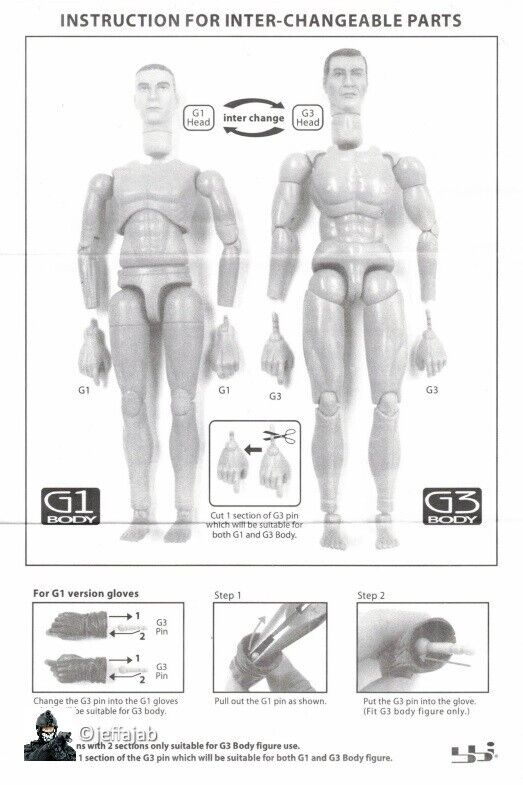 1:6 scale BBI 101st Airborne Jerry Ellis Tan Gloved Hands for 12" Figures