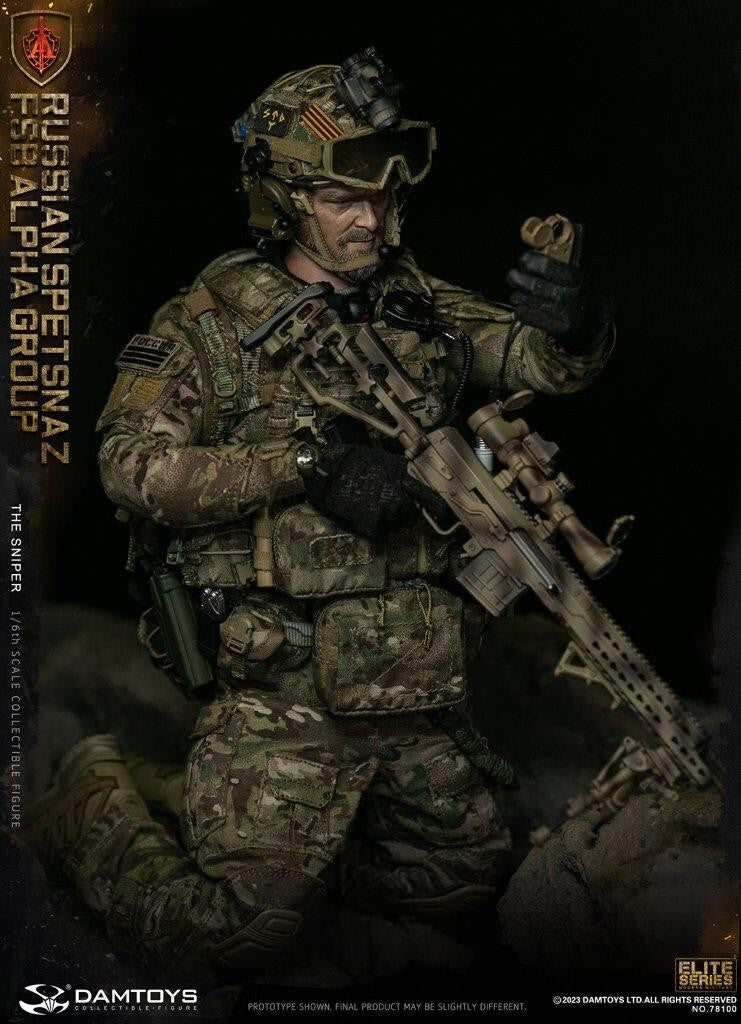 1:6 scale DamToys Russian Spetsnaz FSB ALPHA Group Sniper 12" Figure 78100