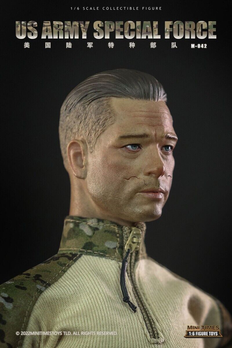 1:6 Mini Times US Army Special Forces Brad Pitt Male Head Sculpt 12" Figure Fury