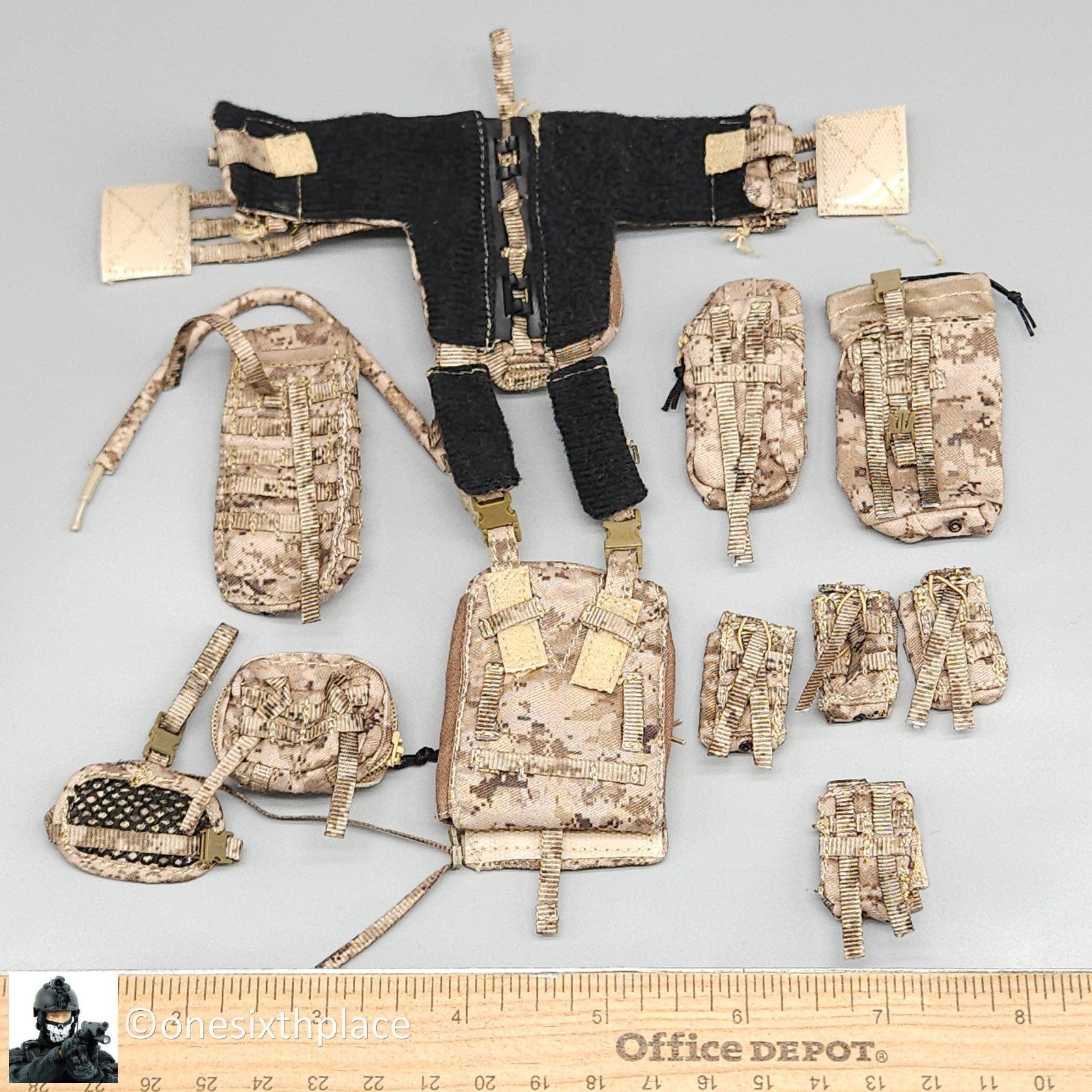 1:6 Mini Times Navy SEAL Team AOR1 NCPC Plate Carrier Pouch Set for 12" Figures