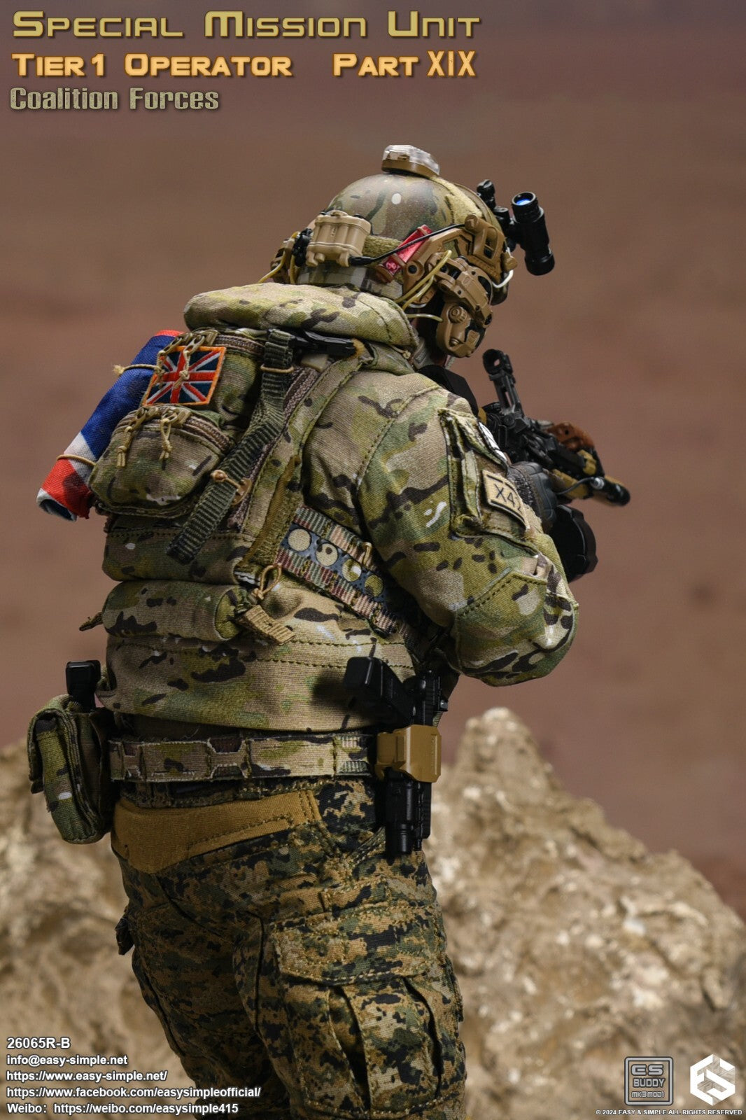 1:6 scale Easy & Simple Coalition Forces British SAS UK Flag for 12" Figures