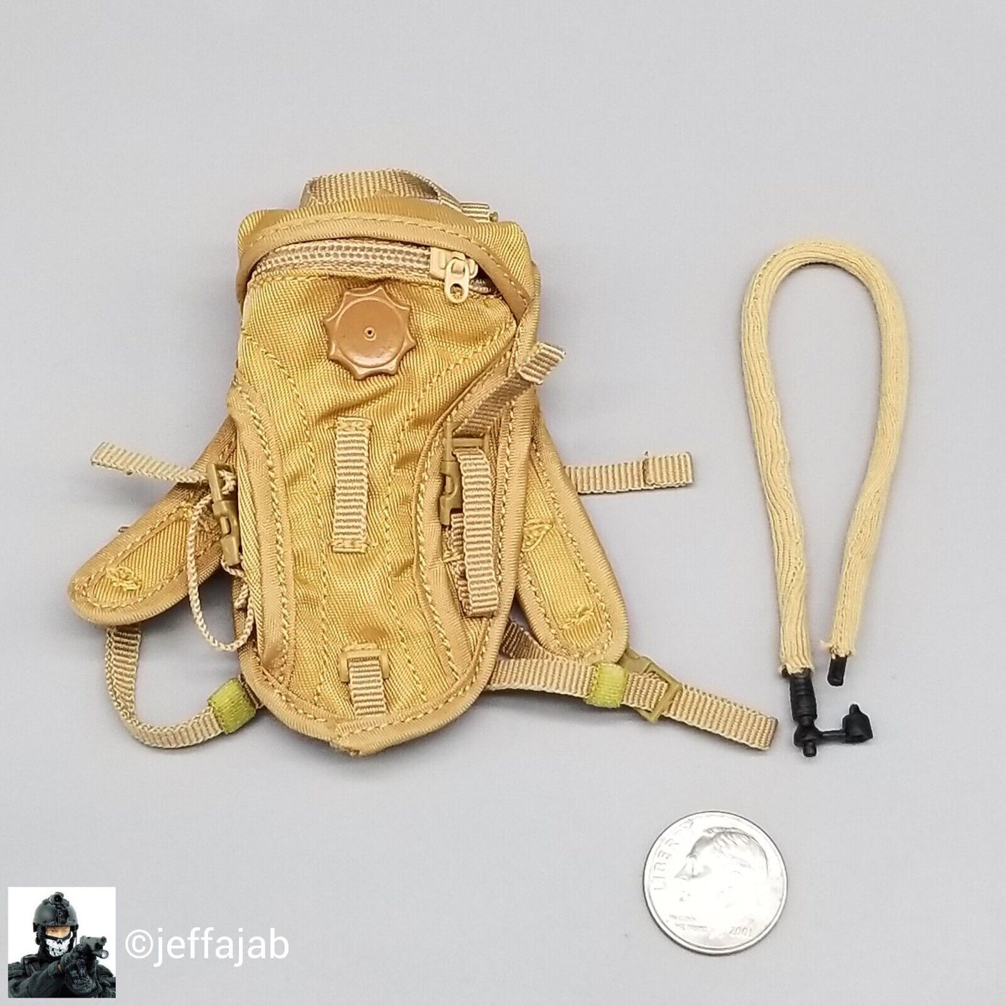 1:6 Scale Flagset Female USMC Dog Trainer Tan Hydration Backpack for 12" Figures