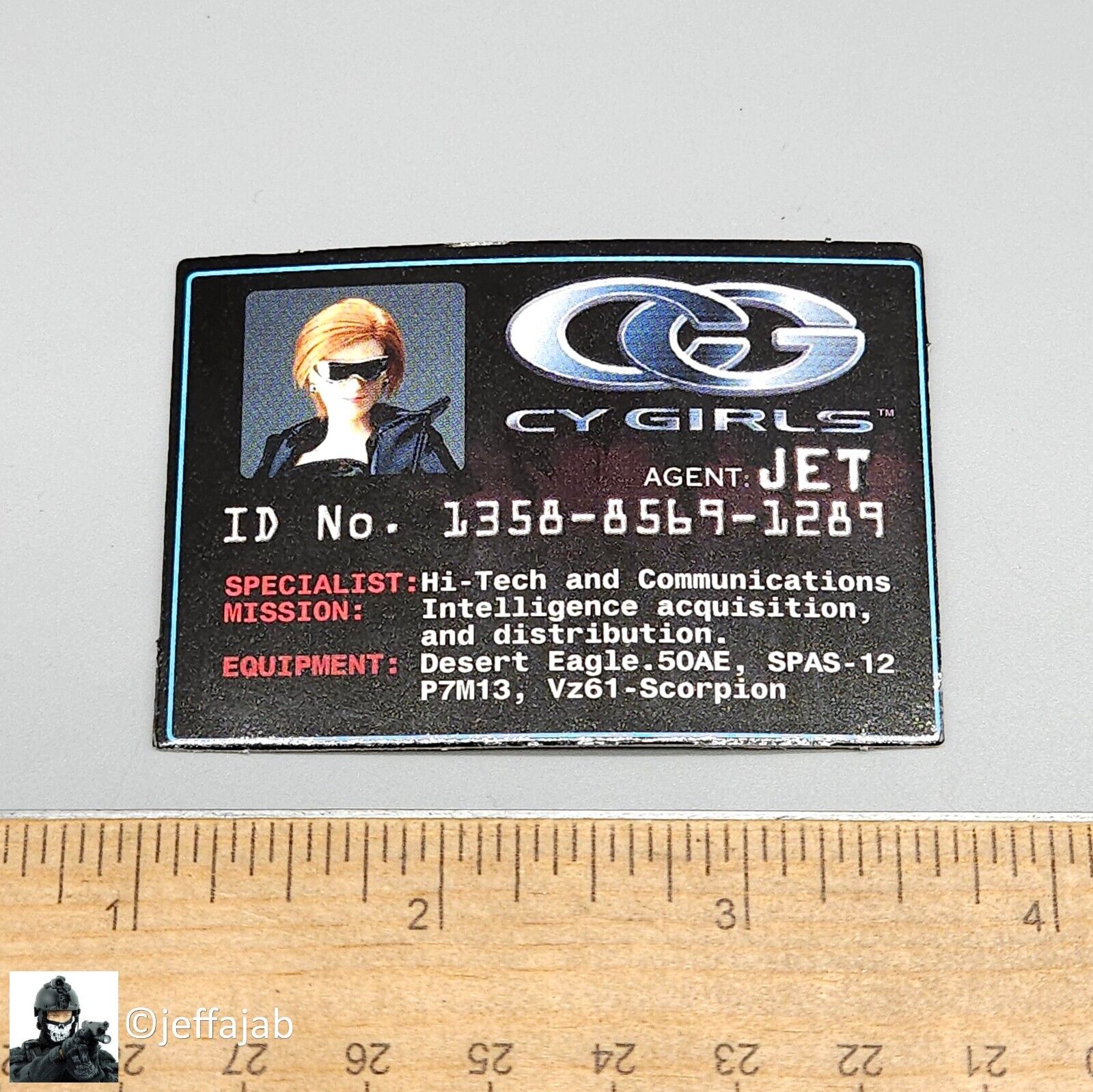 1:6 scale BBI Cy Girl Jet Collector ID Card for 12" Figures