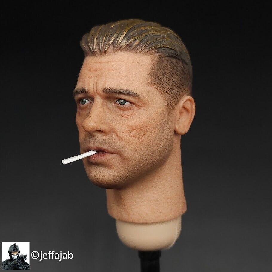 1:6 Facepool WWII 2nd Armored Div Tank Commander SSG Wardaddy Male Head Sculpt B