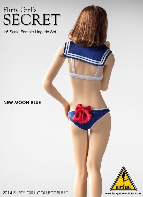 1:6 Flirty Girl New Moon Blue Female Lingerie Set for 12" Figures