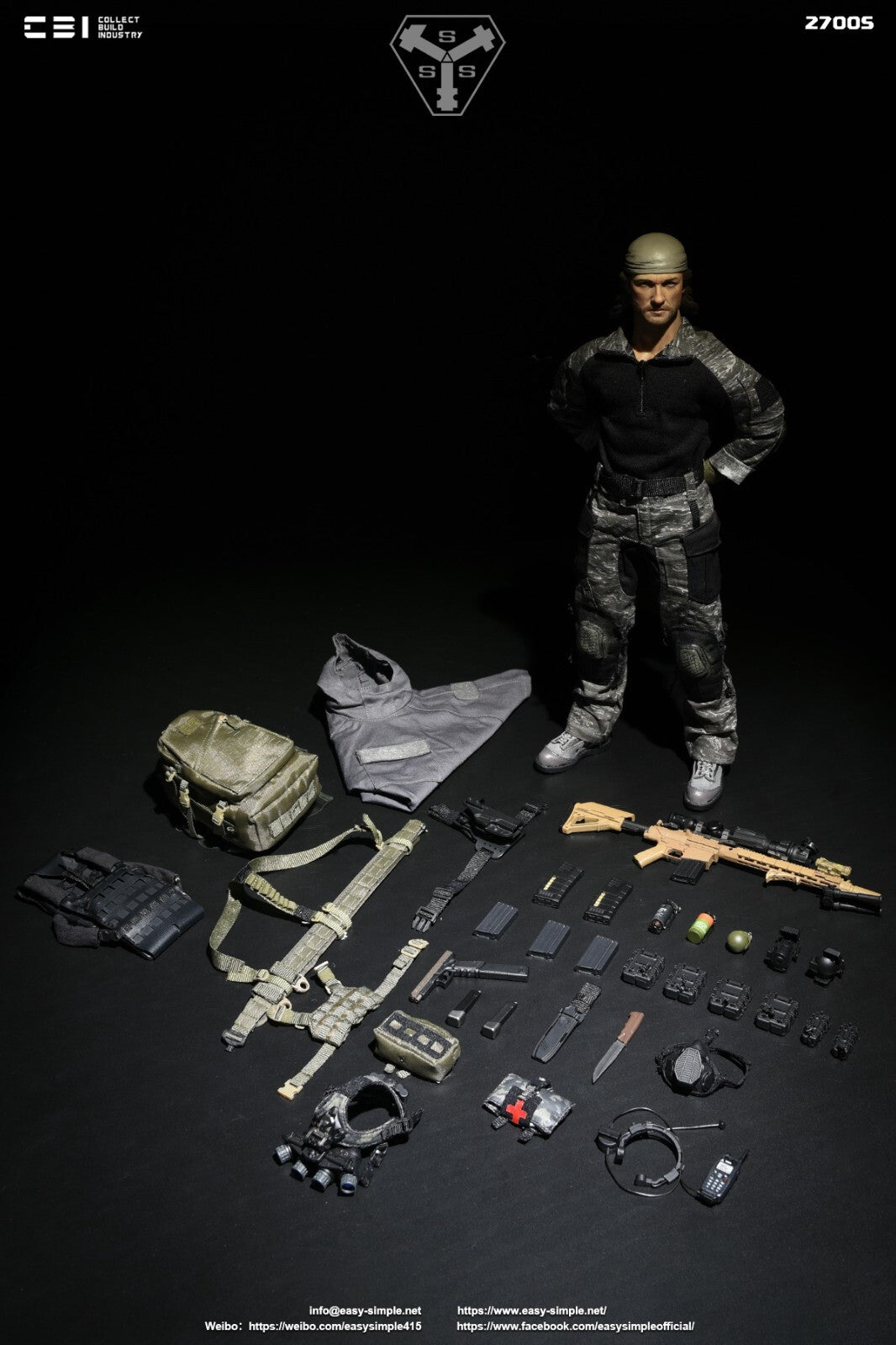 1:6 CBI x Easy & Simple Task Force 58 PO1 Brad Urban Tigerstripe Camo Uniform